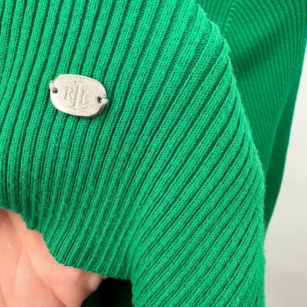 LAUREN RALPH LAUREN Green Knit Turtleneck Sweater // M - Picture 4 of 7